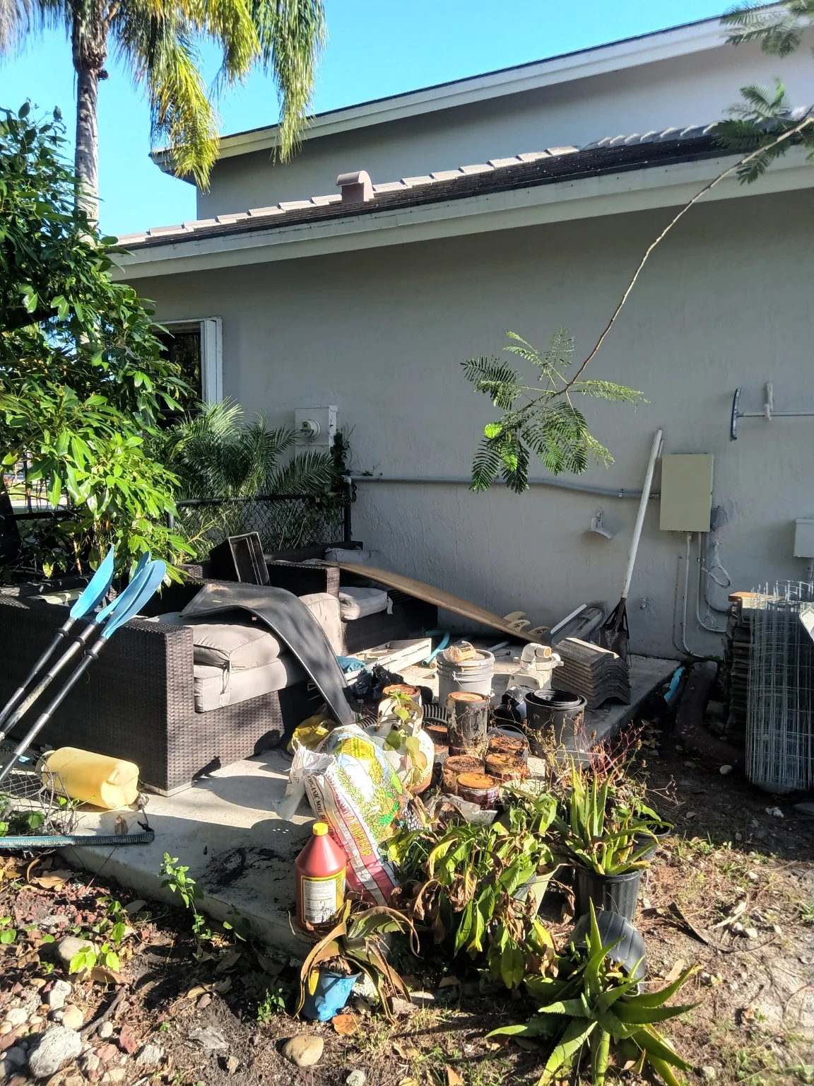 Backyard before home addition