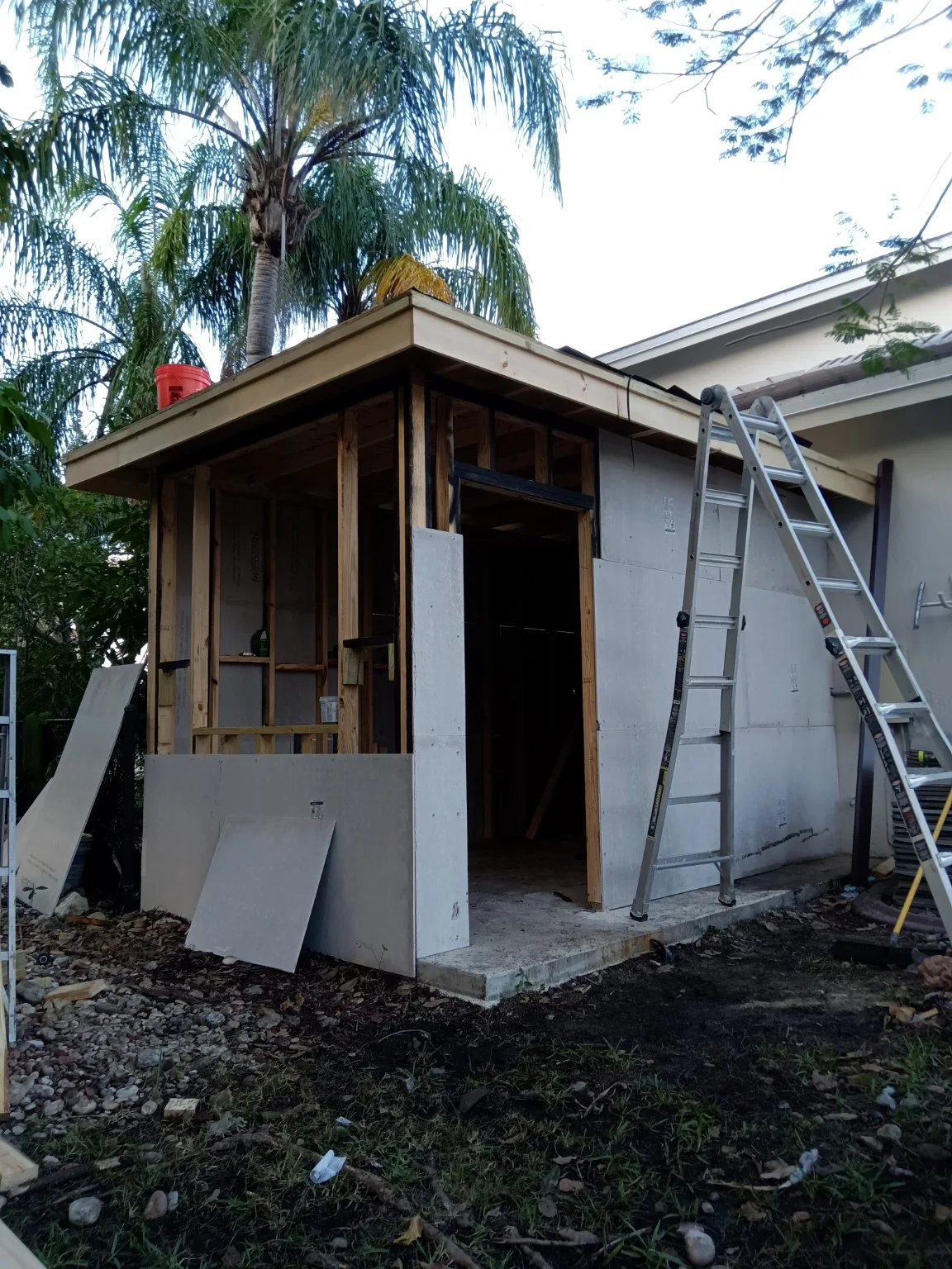 Home addition framing in progress