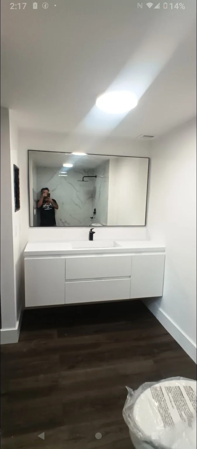 Finished modern vanity